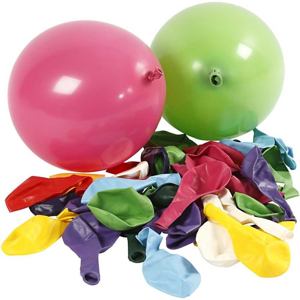 Creativ Company Balloner, runde, pakke a 100 assorterede farver
