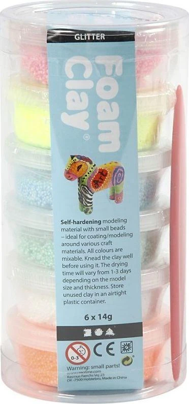 Burbulinis modelinas - 6 skirtingos blizgančios pastelinės spalvos, 6x14g