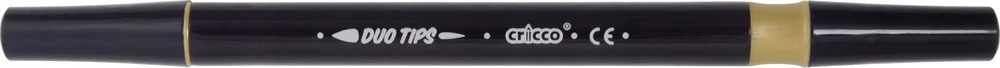 Cricco Metallic dvipusiai šepečių rašikliai, 12 spalvų