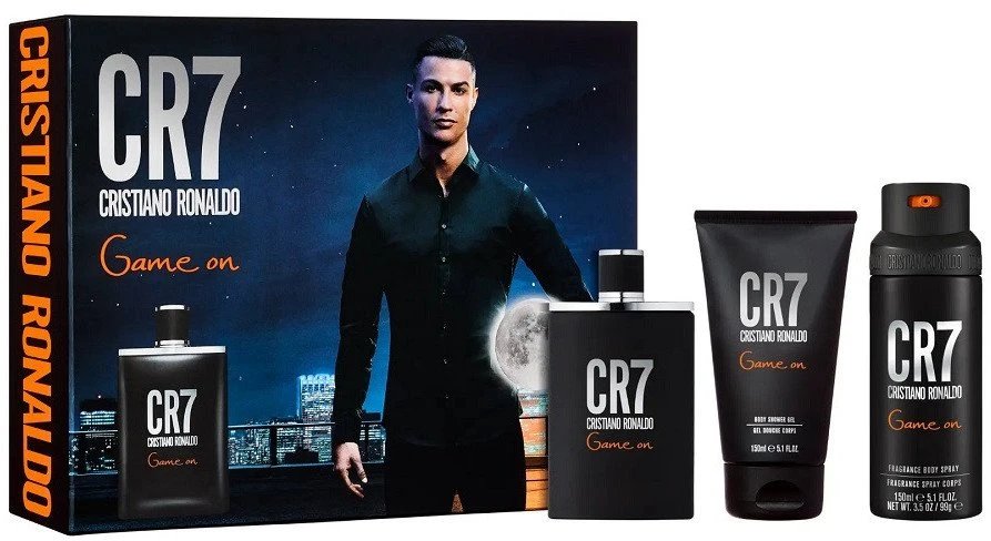 Cristiano Ronaldo CR7 Game On set tualetinis vanduo 100 ml + dušo želė 150 ml + dezodorantas 150 ml