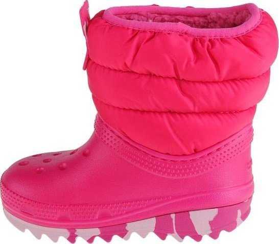 Vaikiški įspiriami sniego batai Crocs Classic Neo Puff, rožiniai