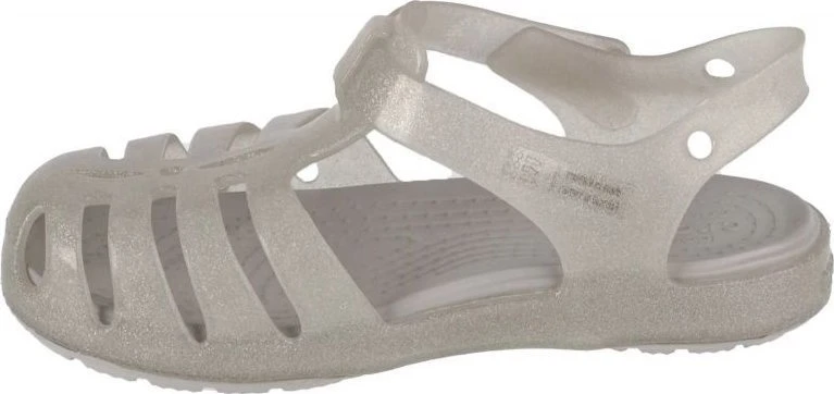 Basutės mergaitėms su lipuko užsegimu Crocs Isabella, sidabro