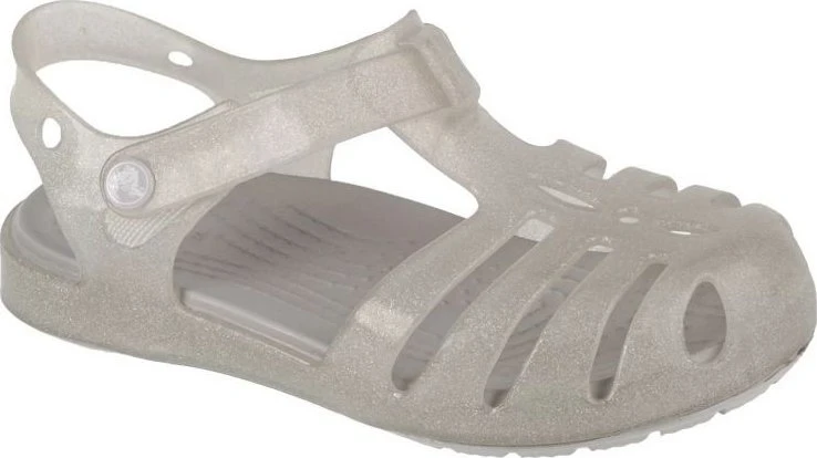 Basutės mergaitėms su lipuko užsegimu Crocs Isabella, sidabro