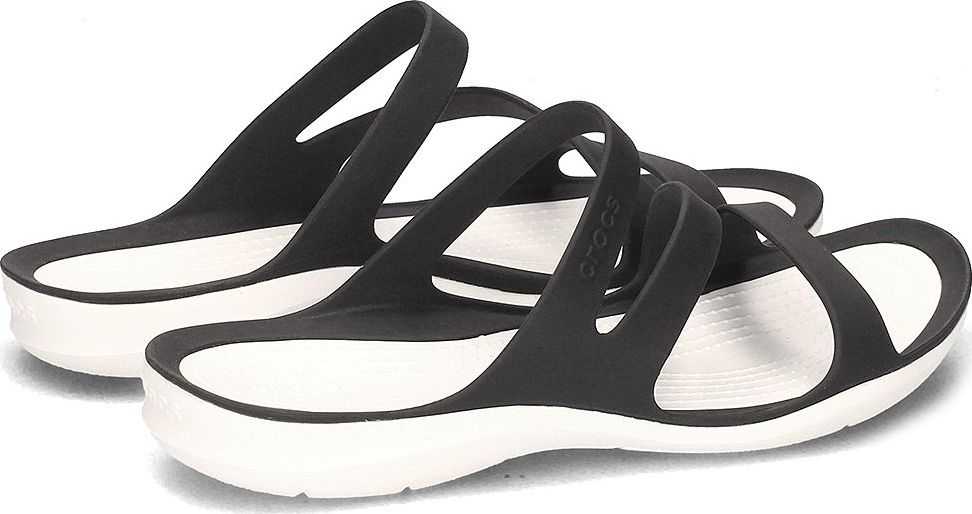 Moteriškos šlepetės Crocs Swiftwater Sandal W juodos ir baltos spalvos 203998 066 (36-37)