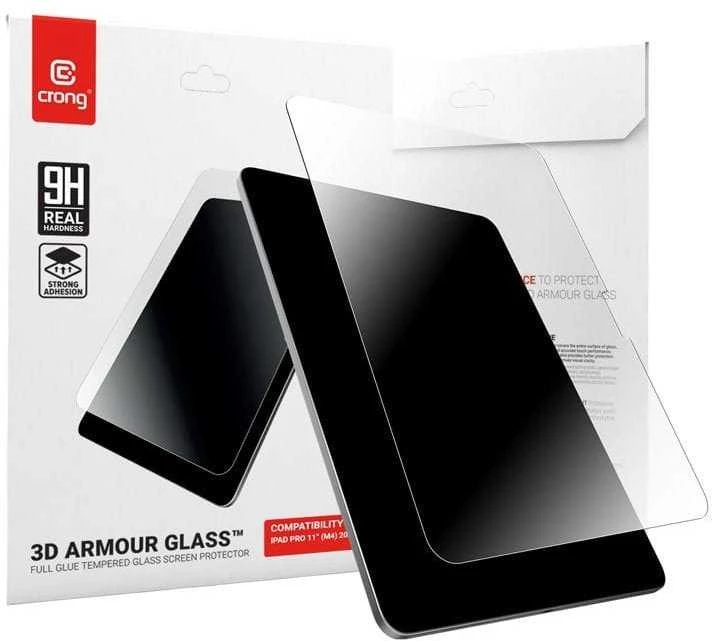 Crong 3D Armour Glass – Apsauginis stiklas iPad Pro 11" M5 (2025) / iPad Pro 11" M4 (2024)