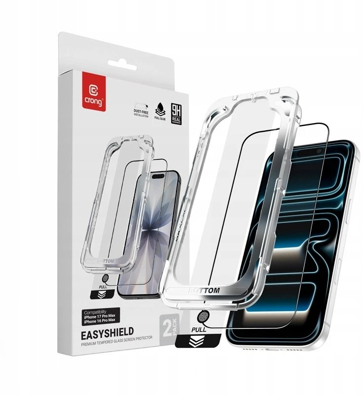 Crong EasyShield 2 vnt. – Apsauginis stiklas skirtas Apple iPhone 17 Pro Max / Apple iPhone 16 Pro Max (2 pieces)