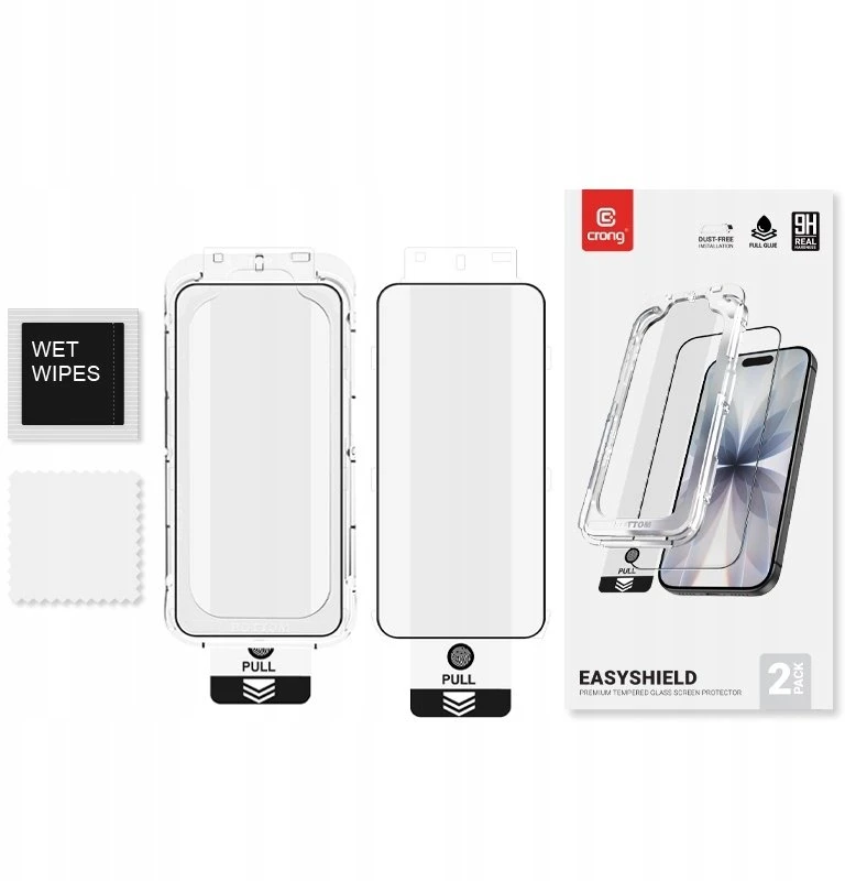 Crong EasyShield 2 vnt. – Apsauginis stiklas skirtas Apple iPhone 17 Pro Max / Apple iPhone 16 Pro Max (2 pieces)