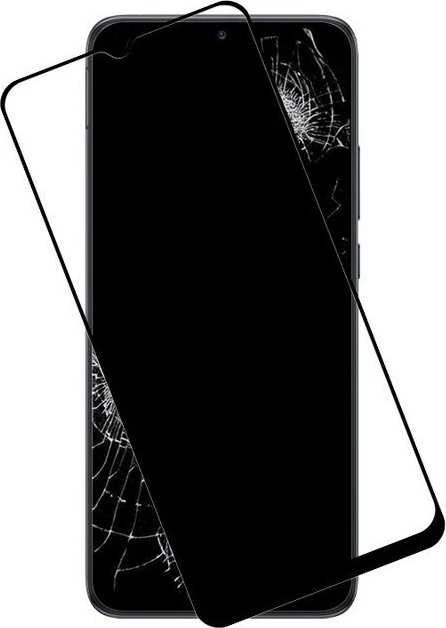 „Crong 7D Nano Flexible Glass“ – viso ekrano apsaugantis hibridinis 9H apsauginis stiklas „Samsung Galaxy M13“ telefonui.
