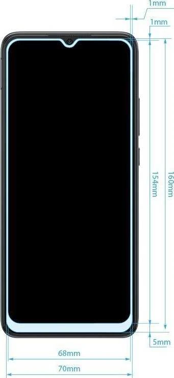 „Crong 7D Nano Flexible Glass“ – viso ekrano apsaugantis hibridinis 9H apsauginis stiklas „Samsung Galaxy M13“ telefonui.