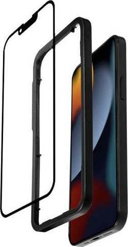 „Crong“ antibakterinis 3D „Armour Glass“ – 9H apsauginis stiklas, skirtas visam „Apple iPhone 14 Pro“ ekranui + montavimo rėmelis