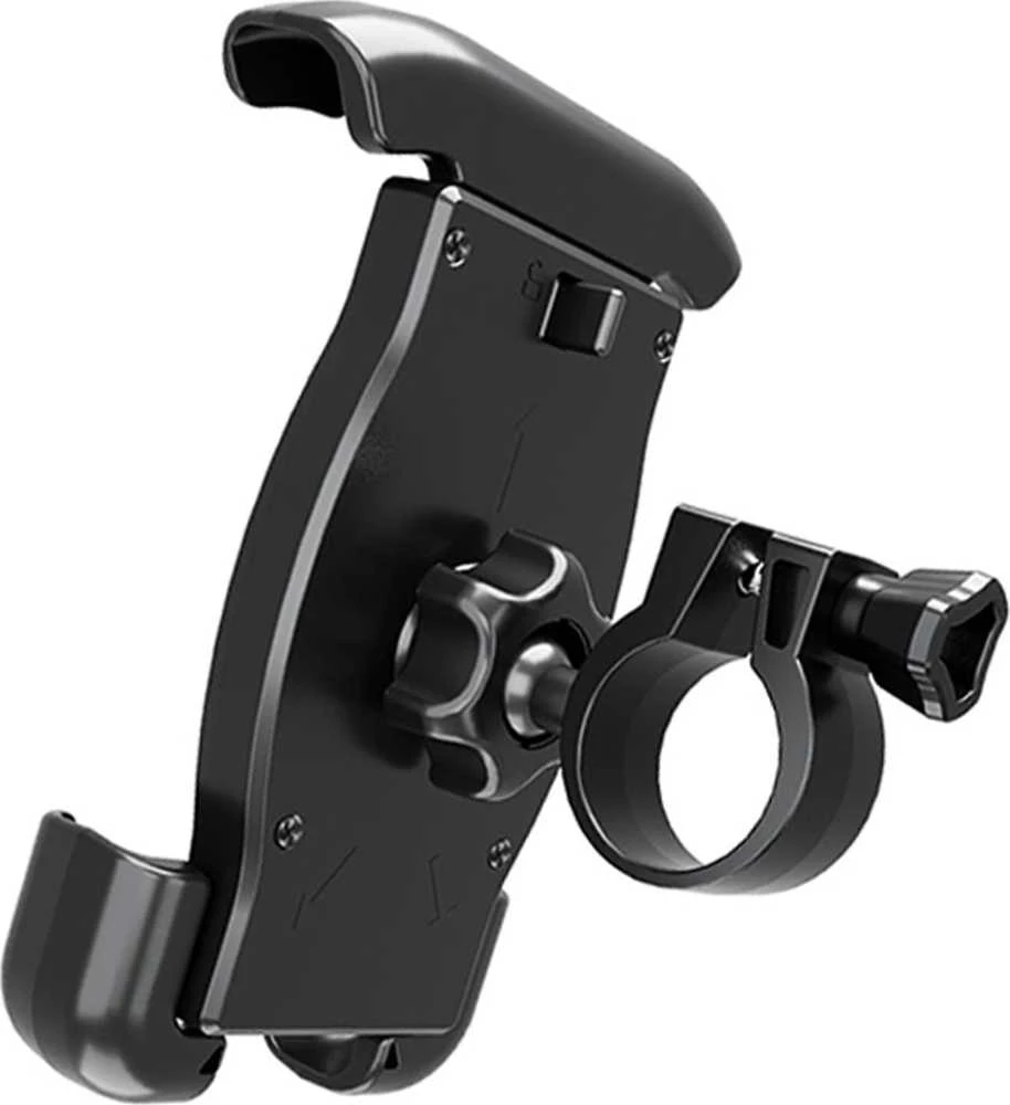 Dviračių ir motociklų telefono laikiklis Crong Bikeclip Enduro, juodas, juoda