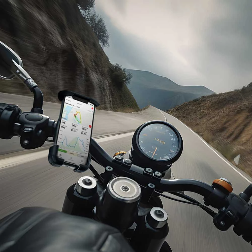 Dviračių ir motociklų telefono laikiklis Crong Bikeclip Enduro, juodas, juoda
