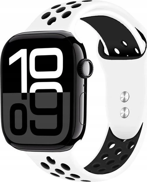 Crong Duo Sport - apyrankė skirta Apple Watch 38/40/41/42 mm baltas/juodas