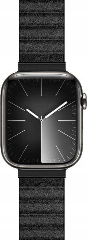 Crong Eclipse – Leather magnetic apyrankė skirta Apple Watch 44/45/46/49 mm juodas