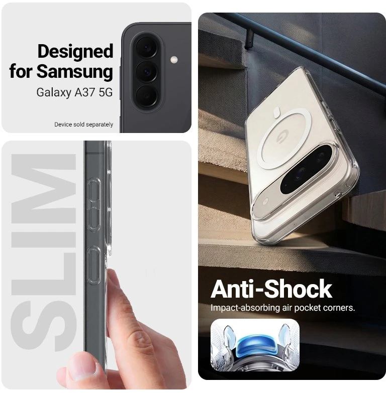 Crong Crong Hybrid Clear Magnetic - Dėklas MagSafe Samsung Galaxy A37 / A36 (permatomas)