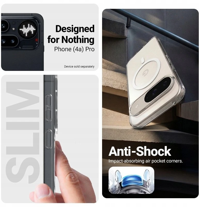 Permatomas dėklas Nothing Phone 4a Pro, MagSafe, Crong