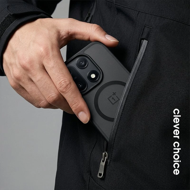 Crong Hybrid Matte Magnetic dėklas OnePlus 15, juodas