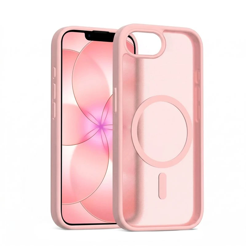 Dėklas Crong Hybrid Matte Magnetic rožinis iPhone 17e / 16e