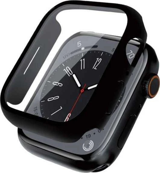 Crong Hybrid Watch Case - dėklas su stiklu skirtas Apple Watch 41mm Juodas