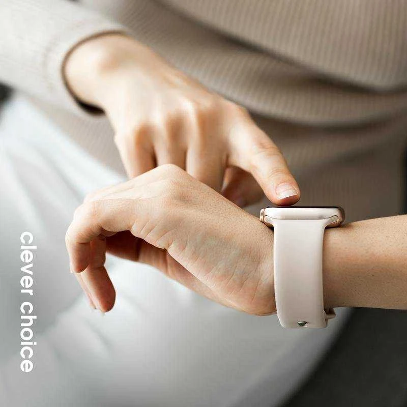 Crong Liquid – apyrankė skirta Apple Watch 38/40/41/42 mm stone beige
