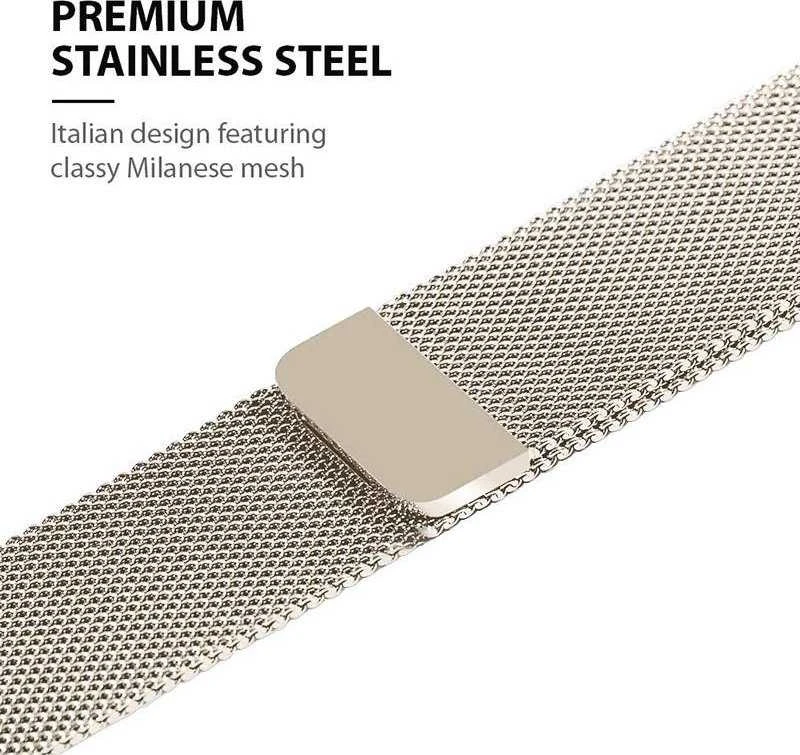 Crong Milano Steel – Nerūdijantis plienas apyrankė skirta Apple Watch 38/40/41/42 mm champagne