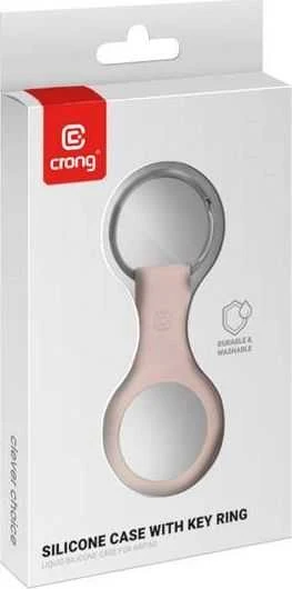 Crong Silikoninis dėklas with Key Ring - Protective case for Apple AirTag key ring Sand Rožinė