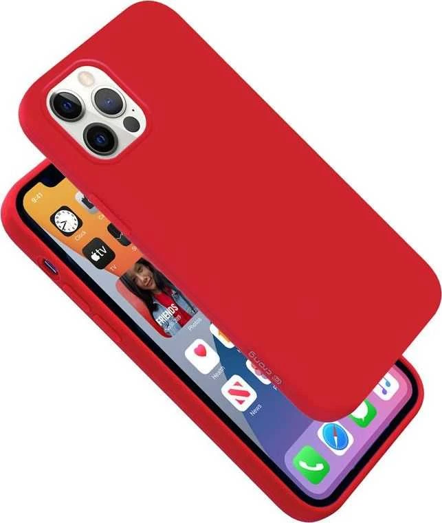 Crong Color Cover - Flexible dėklas skirtas Apple iPhone 12 Pro Max Raudona