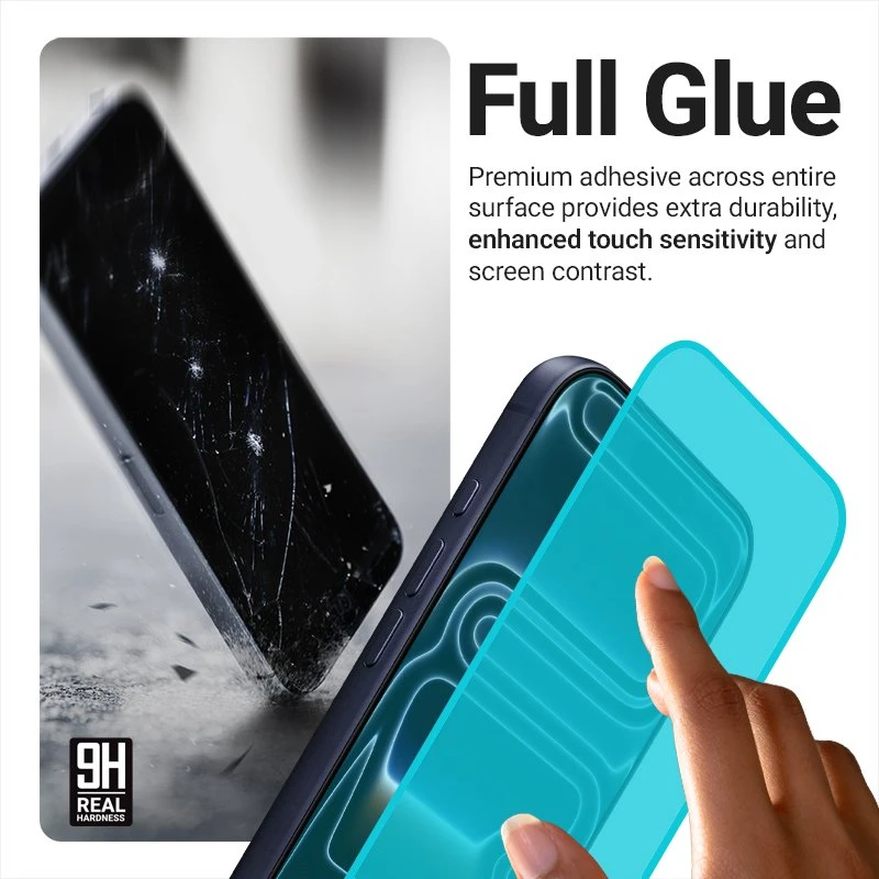 Crong EasyShield 2 vnt. – Apsauginis stiklas skirtas iPhone 16e / iPhone 14 / iPhone 13 / iPhone 13 Pro (2 pieces)