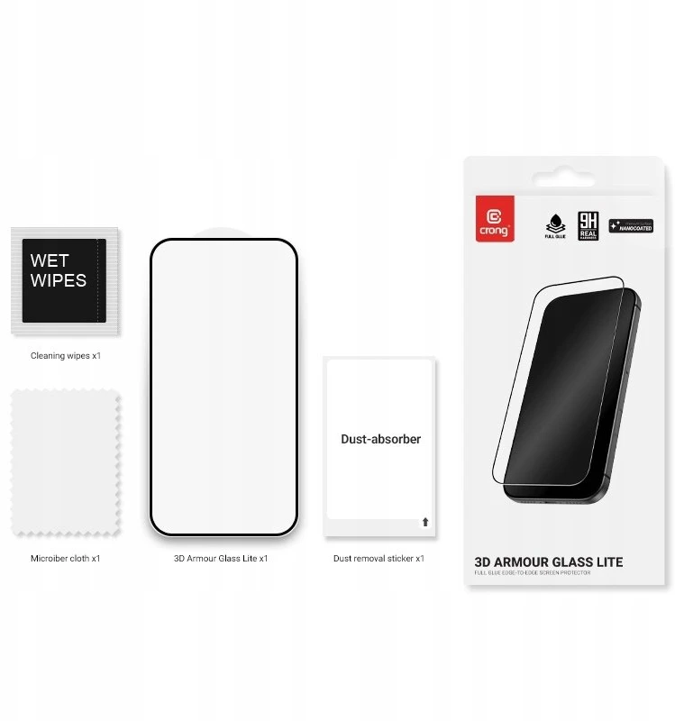 „Crong 3D Armor Glass Lite“ grūdintas stiklas, skirtas „Xiaomi Redmi Note 15 Pro“.
