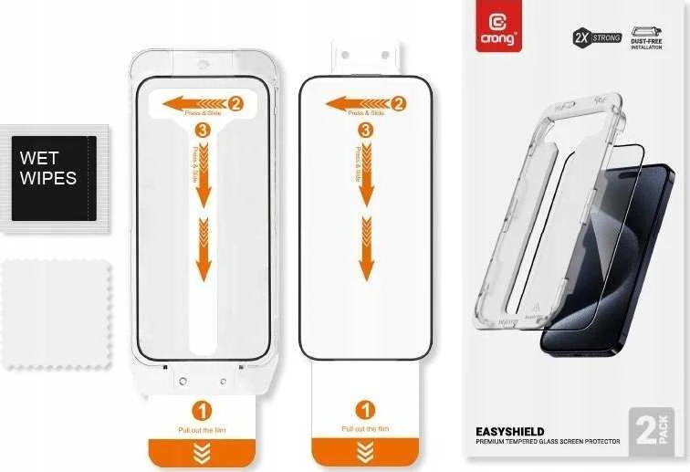 Crong EasyShield 2 vnt. - Apsauginis stiklas skirtas Apple iPhone 16 / Apple iPhone 15 (2 pieces)