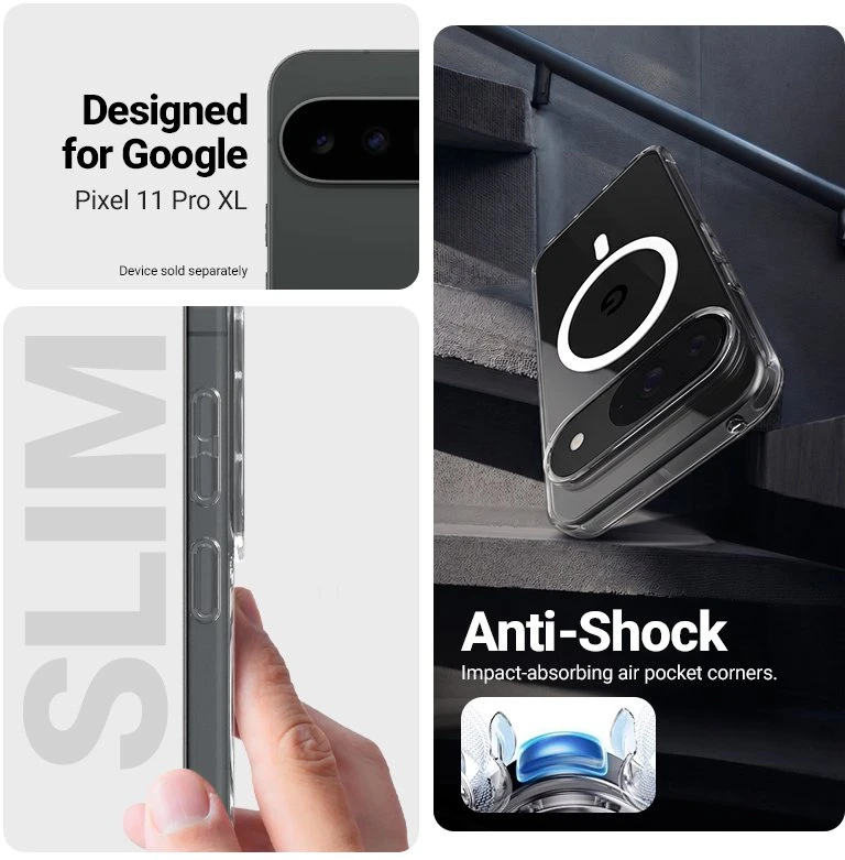 Permatomas MagSafe dėklas Google Pixel 11 Pro XL, Crong Hybrid Clear
