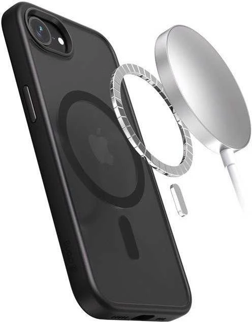 Crong Hybrid Frost MAG Cover - dėklas skirtas Apple iPhone 16e MagSafe juodas
