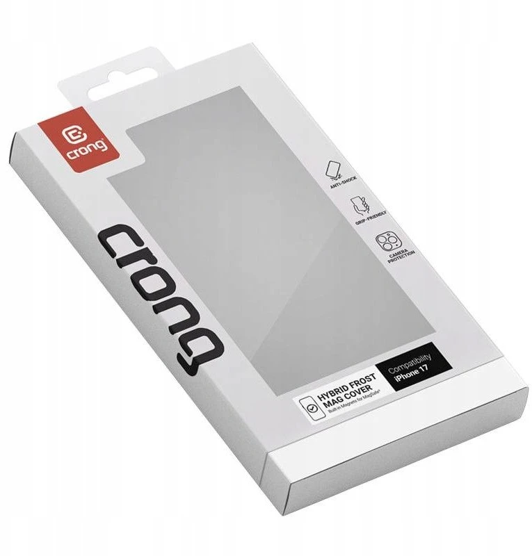 Crong Hybrid Frost MAG Cover - dėklas MagSafe Apple iPhone 17 juodas