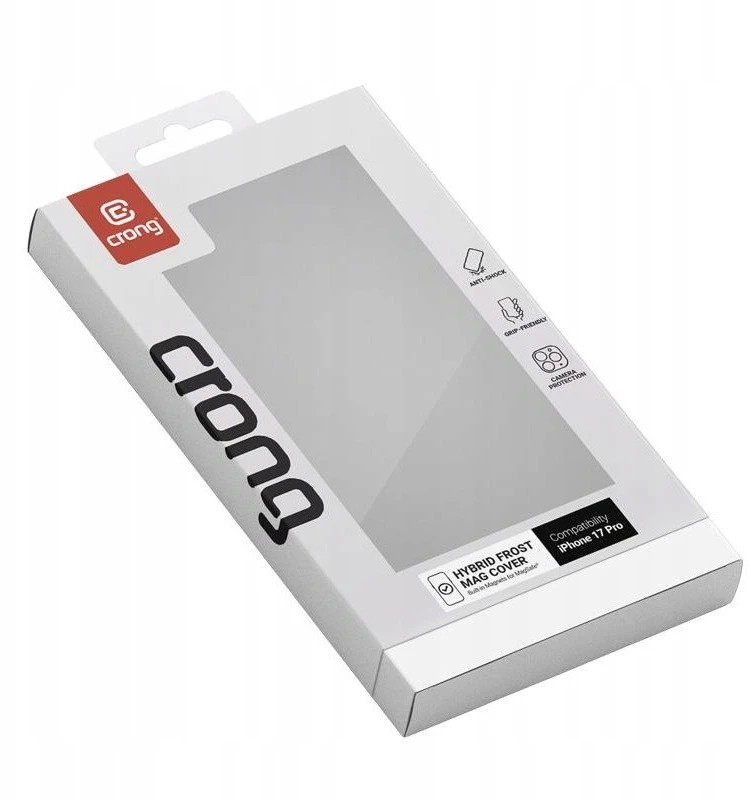 Crong Hybrid Frost MAG Cover - dėklas MagSafe Apple iPhone 17 Pro juodas