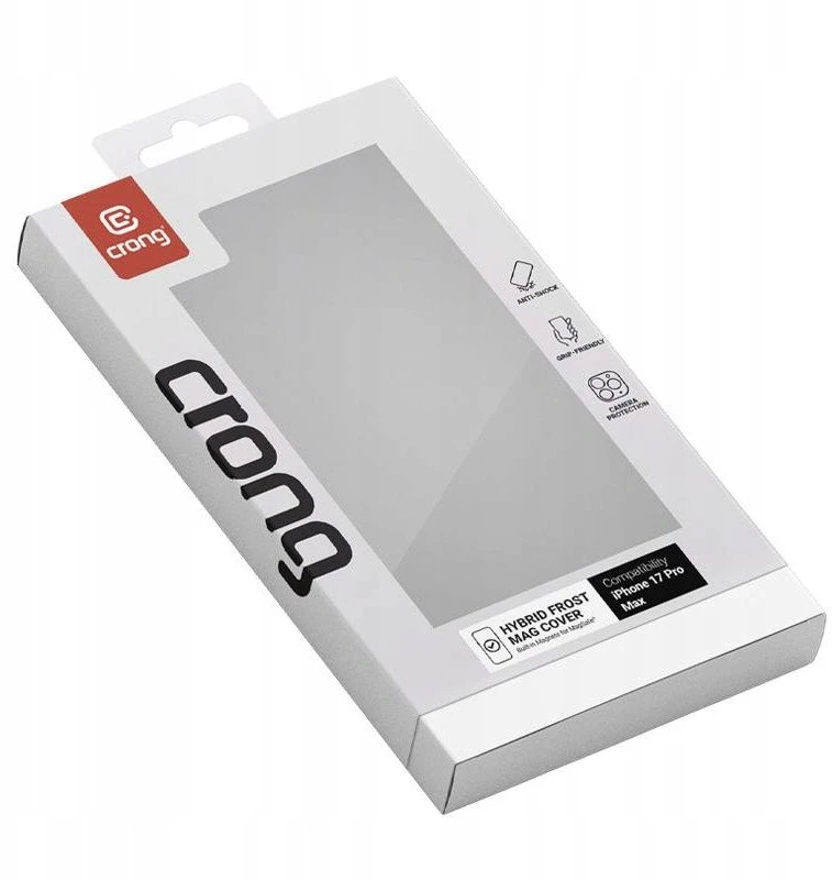 Crong Hybrid Frost MAG Cover - dėklas MagSafe Apple iPhone 17 Pro Max juodas