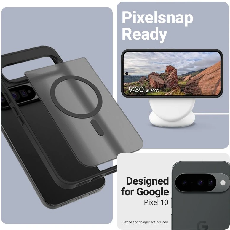 Dėklas Google Pixel 10 Crong Hybrid Matte Magnetic, juodas