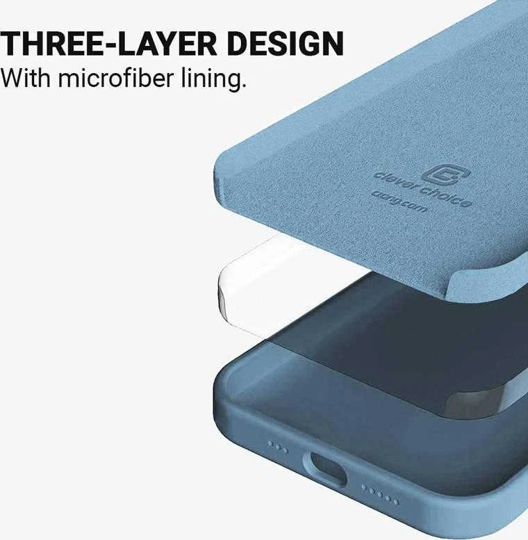 Crong Color Cover Liquid Silicone dėklas skirtas Apple iPhone 13 Pro Max žydros spalvos