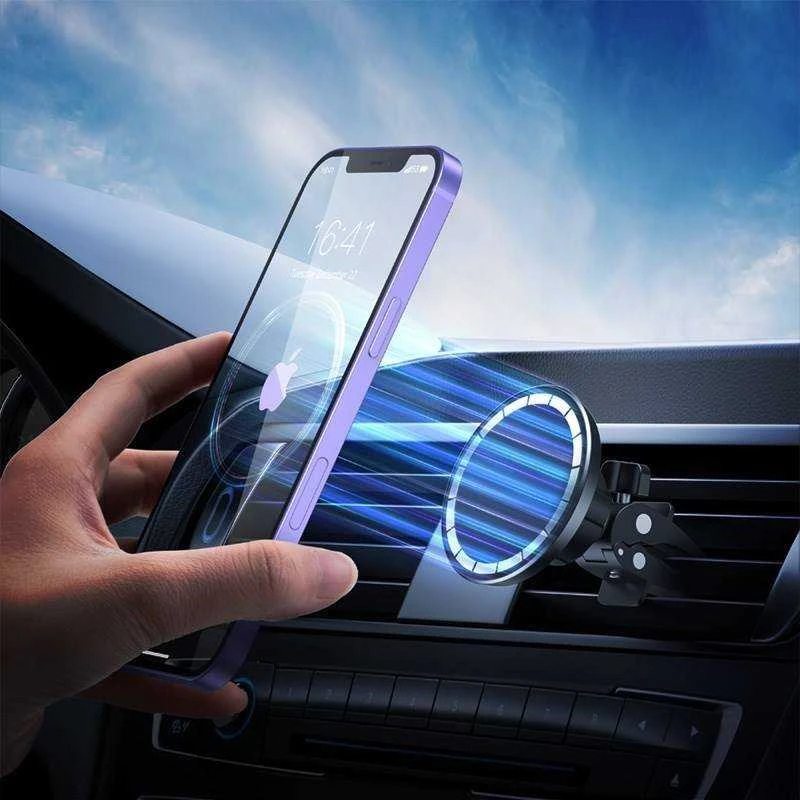 Magnetinis „Crong Carclip“ laikiklis – „MagSafe“ magnetinis automobilio laikiklis, juodas
