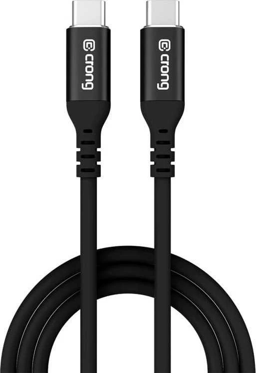 „Crong Soft Link“ – 100 W PD 5A USB-C į USB-C laidas, 120 cm, juodas
