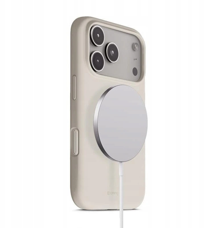 „Crong Color Cover Magnetic“ dėklas, skirtas „MagSafe Apple iPhone 17 Pro“, akmens smėlio spalvos