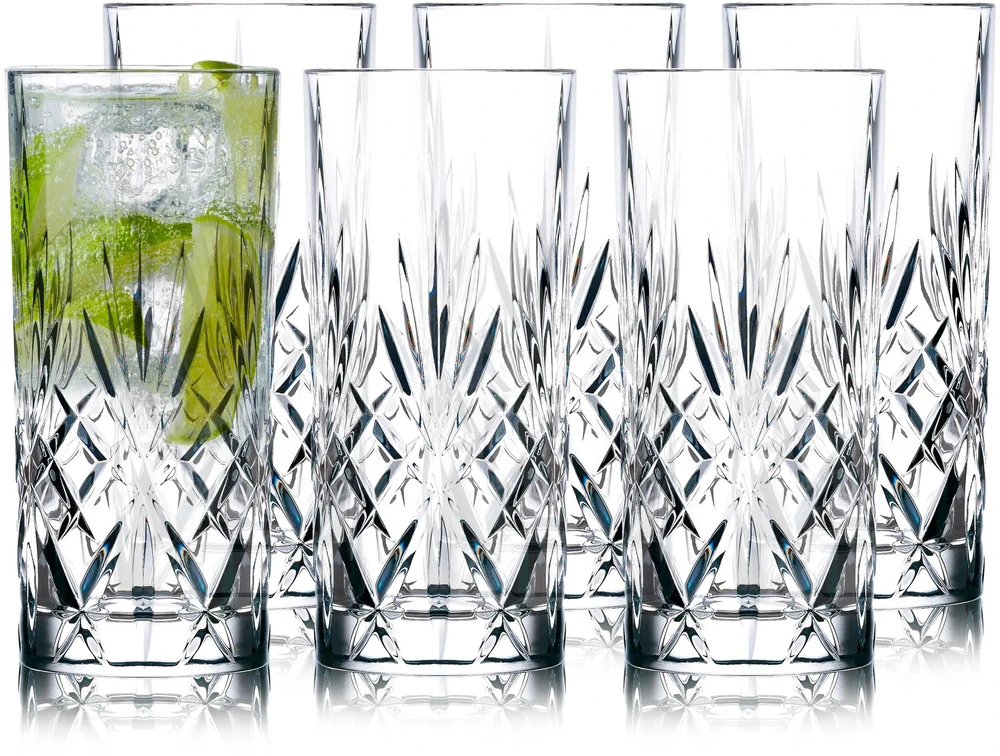 Lyngby Glas - Krištolinė Melodia aukšta taurė - 36 cl - 6 vnt. rinkinys