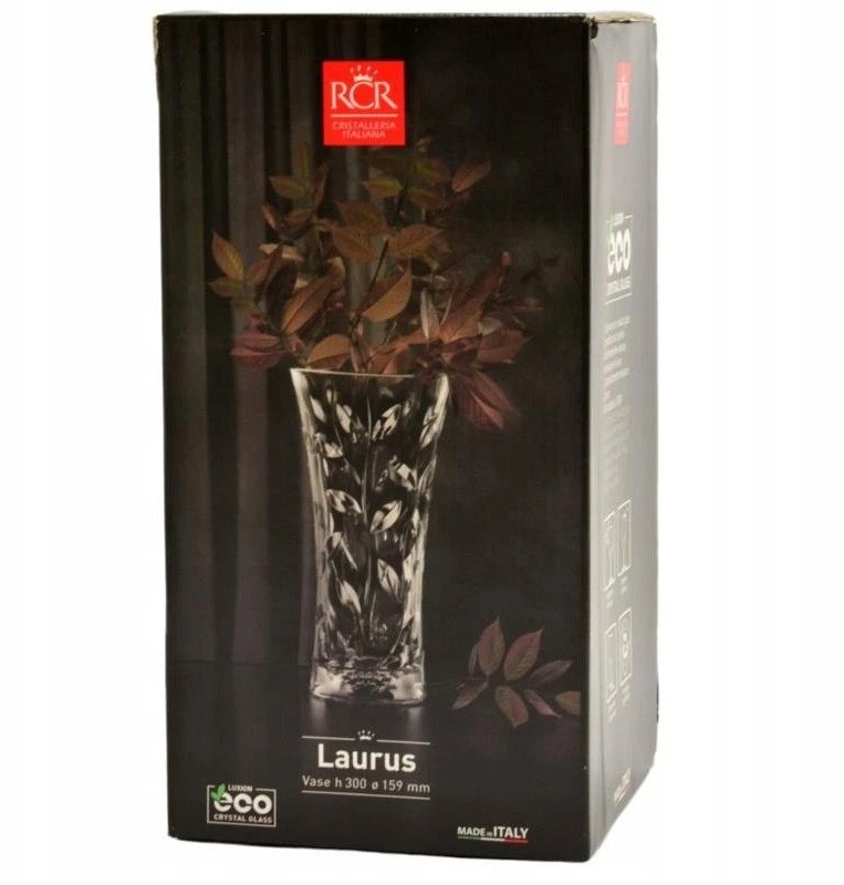 Krištolinė vaza RCR Laurus, 30 cm, skaidri