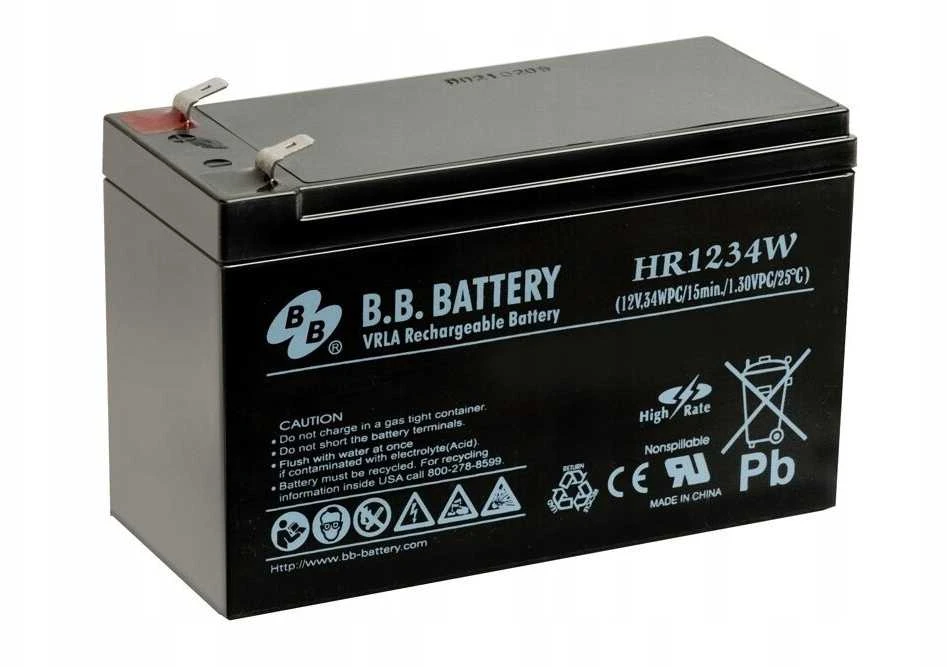 CSB Bb Baterija AGM Akumuliatorius B.B. HR1234W 12V9Ah, skirtas UPS APC, EVER FIDELTRONIC EATON POWERWARE