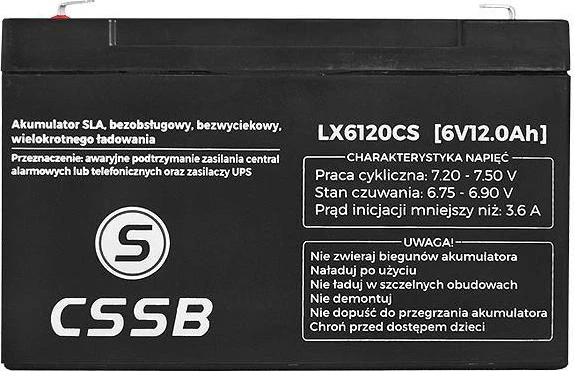 CSSB Želinis akumuliatorius 6V 12Ah (LX6120CS)