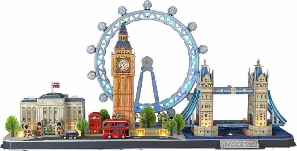 CubicFun Puzzle 3D miesto linijų dėlionė – Londonas LED