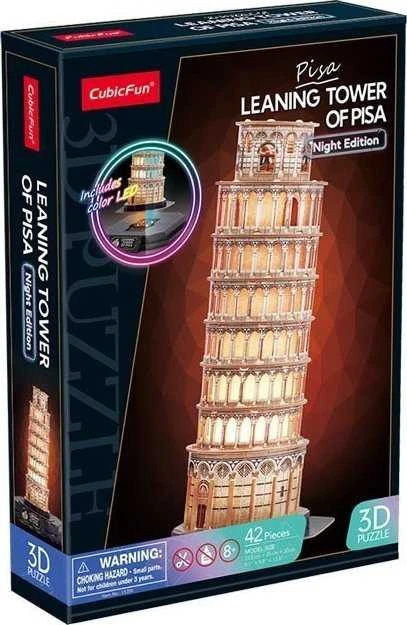 Dėlionė CubicFun Puzzle 3D LED Curve muzikinis centrum Pizoje (naktinė versija)