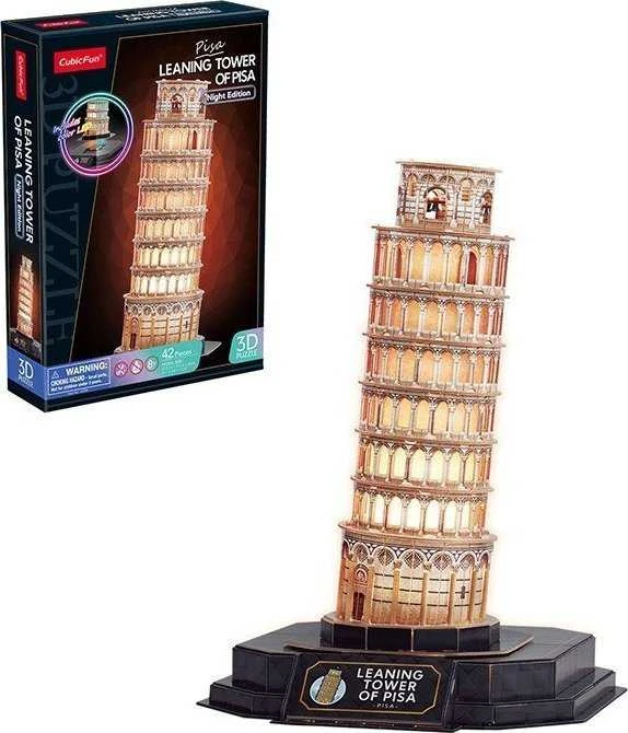 Dėlionė CubicFun Puzzle 3D LED Curve muzikinis centrum Pizoje (naktinė versija)