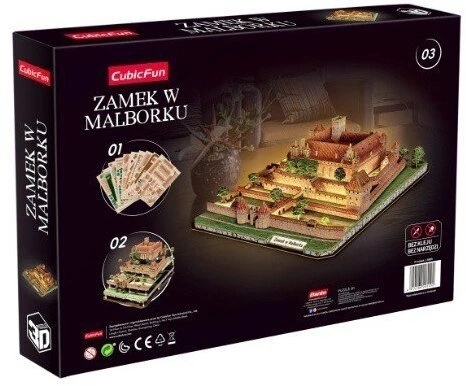 CubicFun 3D dėlionė Malborko pilis su LED
