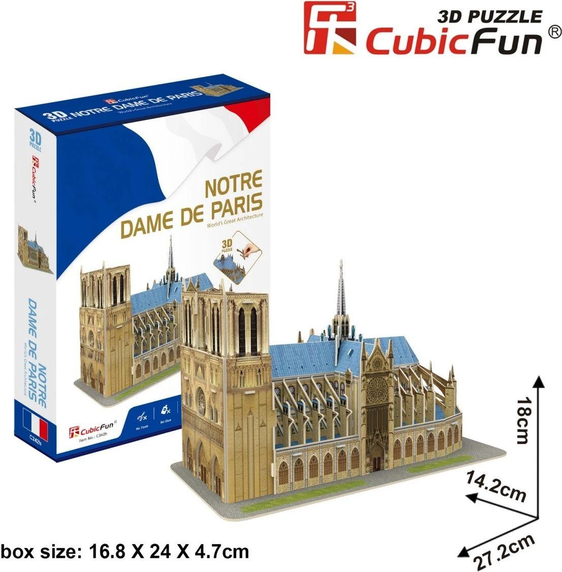 3D dėlionė su Notre Dame katedra CubicFun, 53 d.