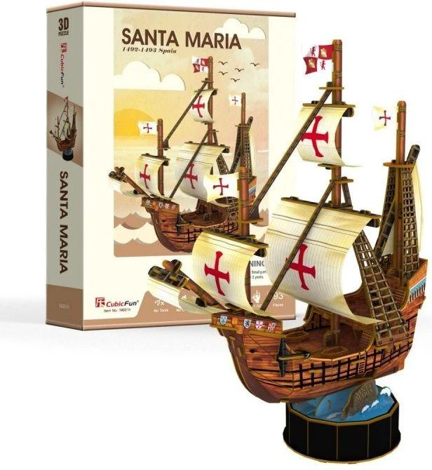 CUBICFUN 3D dėlionė „Laivas Santa Maria“ aprašymas - Prekės nuotrauka